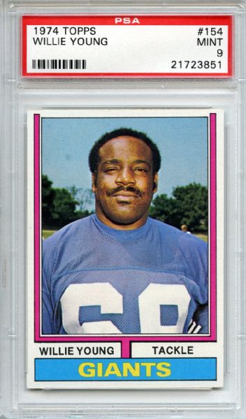 1974 Topps 154 Willie Young PSA MINT 9