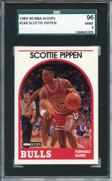 1989 Hoops 244 Scotty Pippin SGC MINT 96 / 9