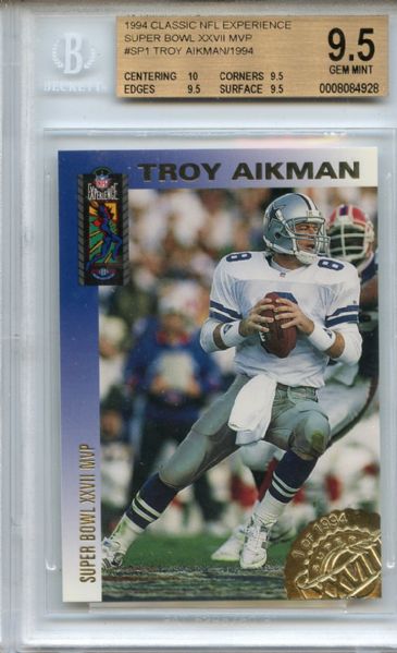1994 Classic NFL Experience SP1 Troy Aikman BGS GEM MINT 9.5