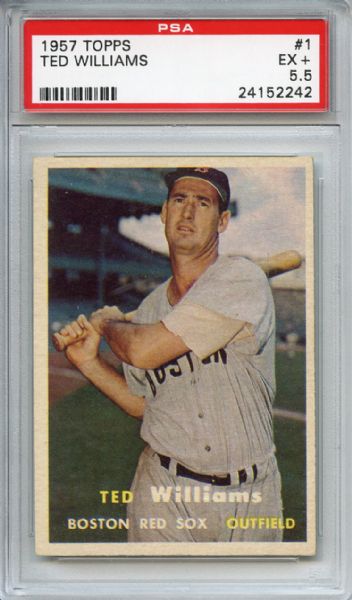 1957 Topps 1 Ted Williams PSA EX+ 5.5