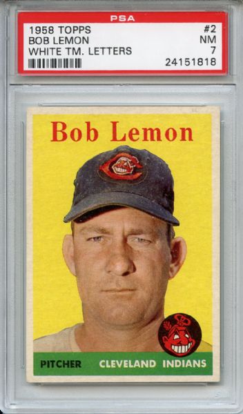 1958 Topps 2 Bob Lemon PSA NM 7