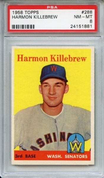 1958 Topps 288 Harmon Killebrew PSA NM-MT 8