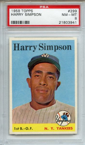 1958 Topps 299 Harry Simpson PSA NM-MT 8