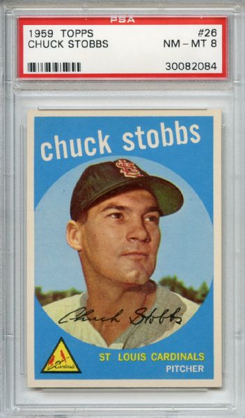 1959 Topps 26 Chuck Stobbs PSA NM-MT 8