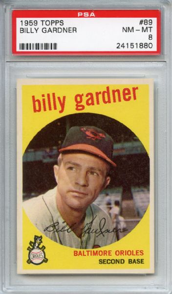 1959 Topps 89 Billy Gardner PSA NM-MT 8