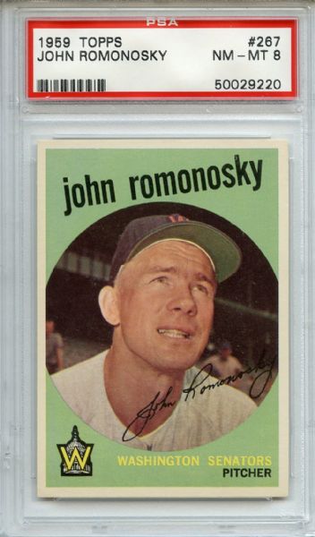 1959 Topps 267 John Romonosky PSA NM-MT 8