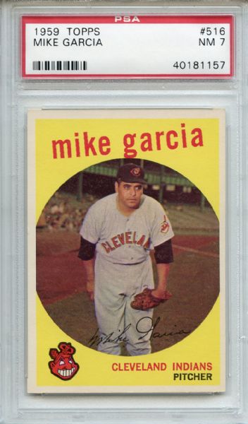 1959 Topps 516 Mike Garcia PSA NM 7