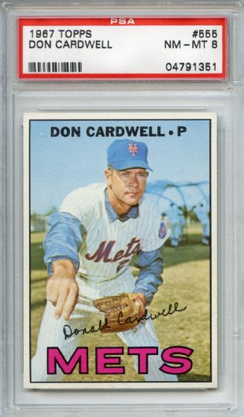 1967 Topps 555 Don Cardwell PSA NM-MT 8