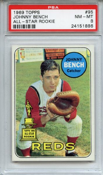 1969 Topps 95 Johnny Bench PSA NM-MT 8