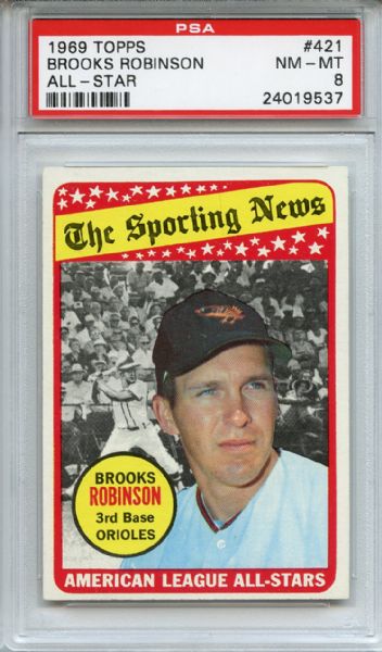 1969 Topps 421 Brooks Robinson All Star PSA NM-MT 8