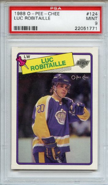 1988 O-Pee-Chee 124 Luc Robitaille PSA MINT 9