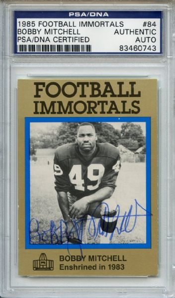 Bobby Mitchell Signed Football Immortals Card PSA/DNA
