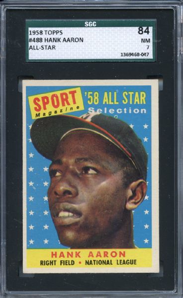 1958 Topps 488 Hank Aaron All Star SGC NM 84 / 7