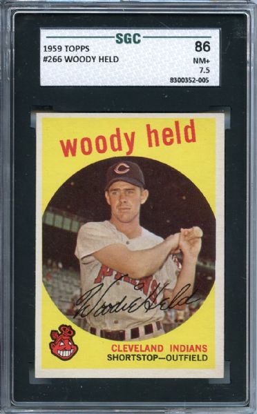 1959 Topps 266 Woody Held SGC NM+ 86 / 7.5
