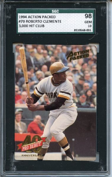 1994 Action Packed 70 Roberto Clemente SGC GEM 98 / 10