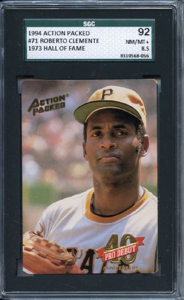 1994 Action Packed 71 Roberto Clemente SGC NM/MT+ 92 / 8.5