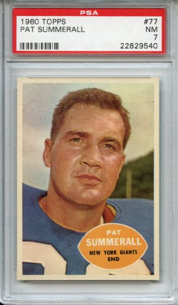 1960 Topps 77 Pat Summerall PSA NM 7