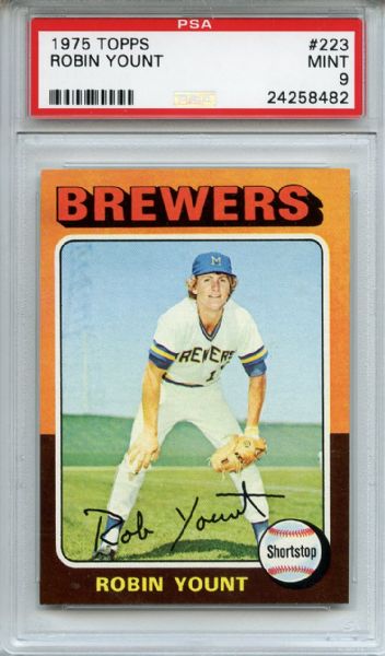 1975 Topps 223 Robin Yount RC PSA MINT 9