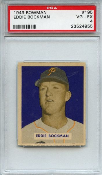1949 Bowman 195 Eddie Bockman PSA VG-EX 4