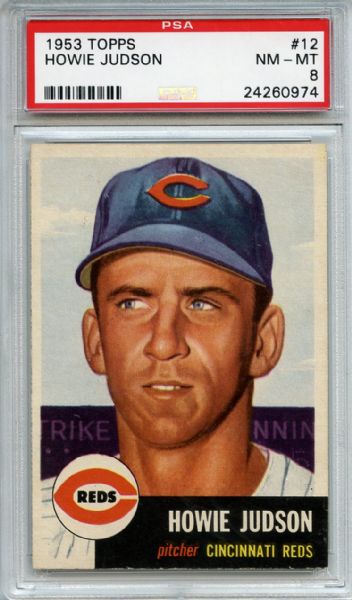 1953 Topps 12 Howie Judson PSA NM-MT 8