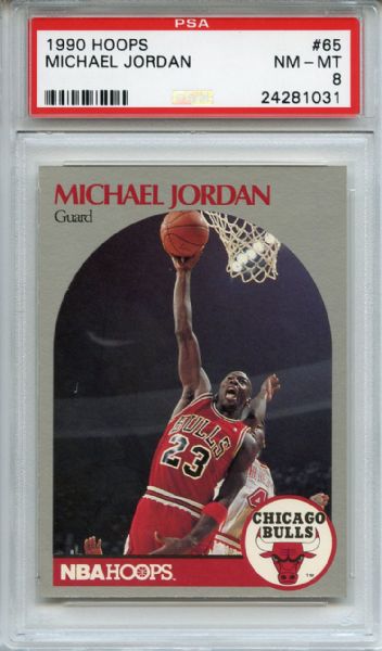 1990 Hoops 65 Michael Jordan PSA NM-MT 8