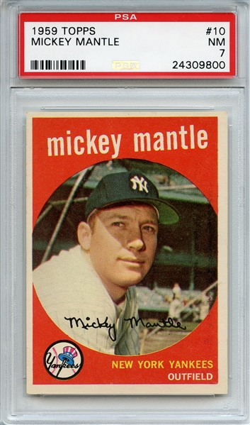 1959 Topps 10 Mickey Mantle PSA NM 7
