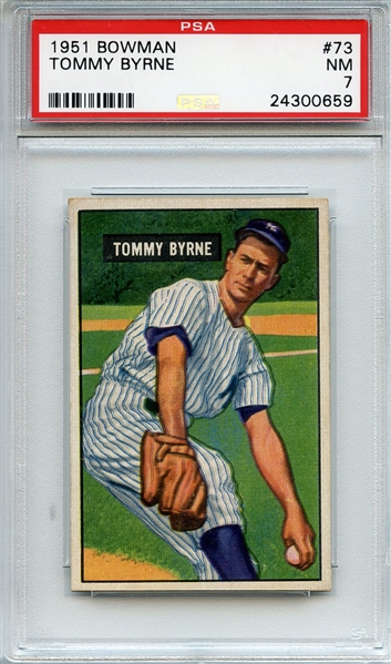 1951 Bowman 73 Tommy Byrne PSA NM 7
