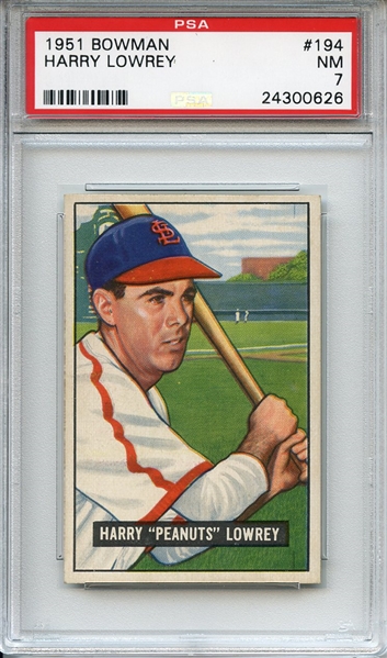 1951 Bowman 194 Harry Lowrey PSA NM 7