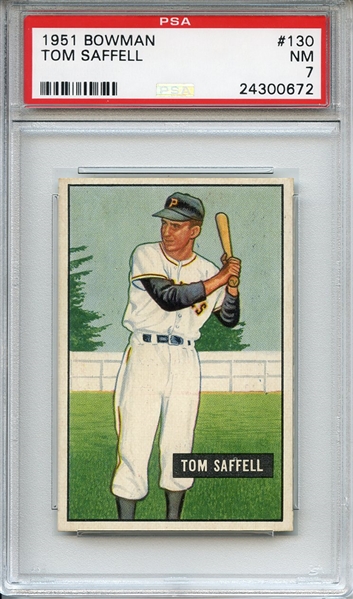1951 Bowman 130 Tom Saffell PSA NM 7