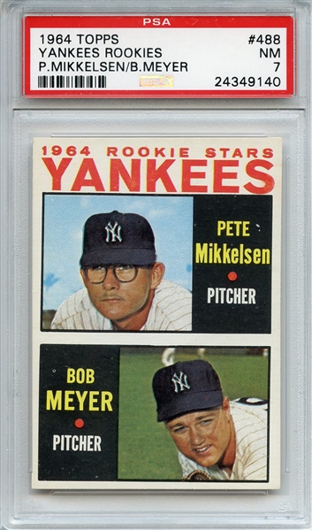 1964 Topps 488 New York Yankees Rookies PSA NM 7