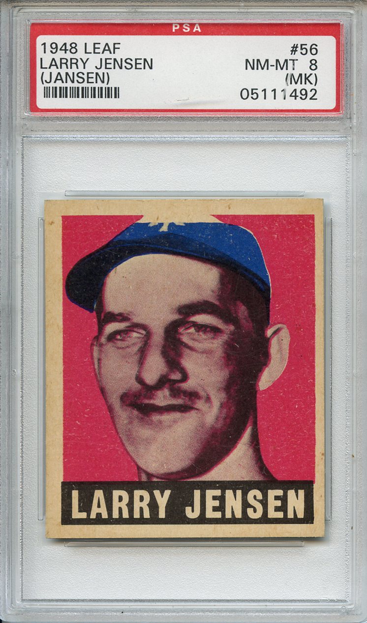 1948 Leaf 56 Larry Jensen PSA NM-MT 8 (MK) - 1380033_lg