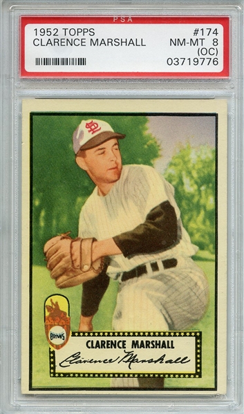 1952 Topps 174 Clarence Marshall PSA NM-MT 8 (OC)