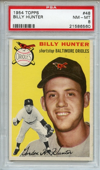 1954 Topps 48 Billy Hunter PSA NM-MT 8