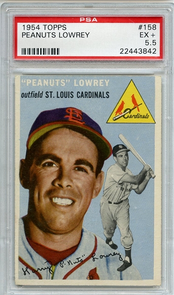 1954 Topps 158 Peanuts Lowrey PSA EX+ 5.5
