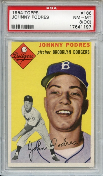 1954 Topps 166 Johnny Podres NM-MT 8 (OC)
