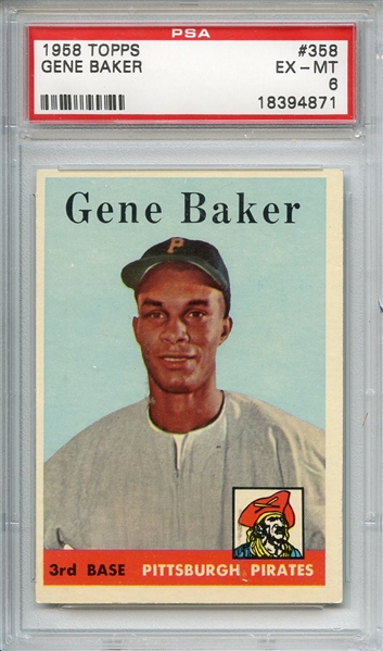 1958 Topps 358 Gene Baker PSA EX-MT 6