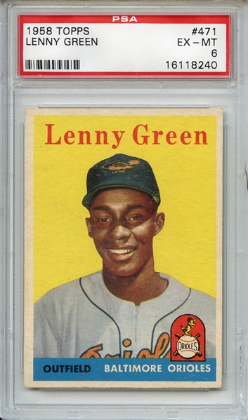 1958 Topps 471 Lenny Green PSA EX-MT 6