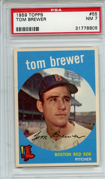 1959 Topps 55 Tom Brewer PSA NM 7