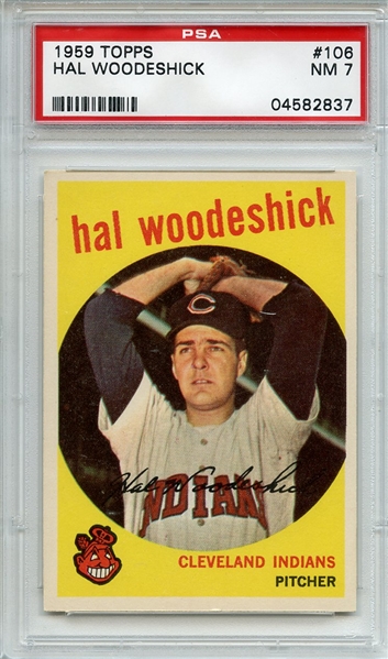 1959 Topps 106 Hal Woodeshick PSA NM 7