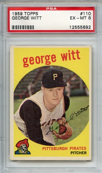 1959 Topps 110 George Witt PSA EX-MT 6
