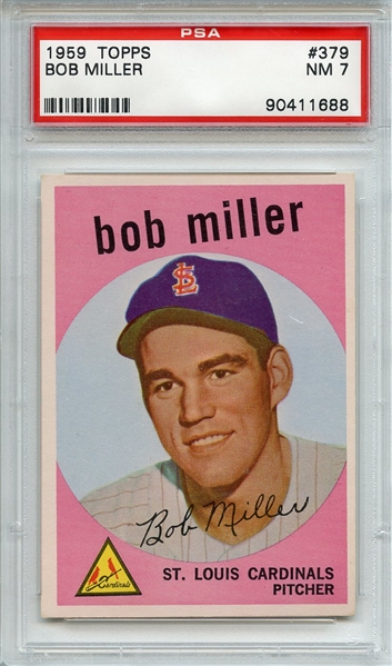 1959 Topps 379 Bob Miller PSA NM 7