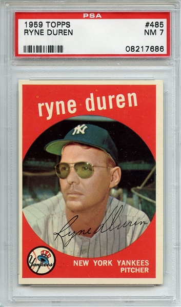 1959 Topps 485 Ryne Duren PSA NM 7