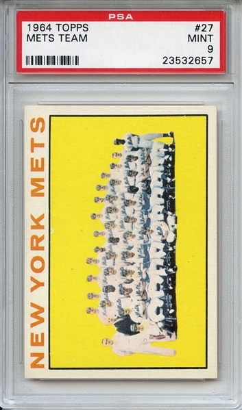1964 Topps 27 New York Mets Team PSA MINT 9