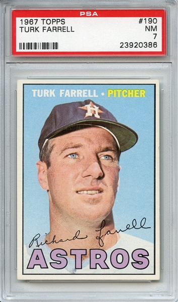 1967 Topps 190 Turk Farrell PSA NM 7