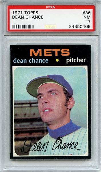 1971 Topps 36 Dean Chance PSA NM 7