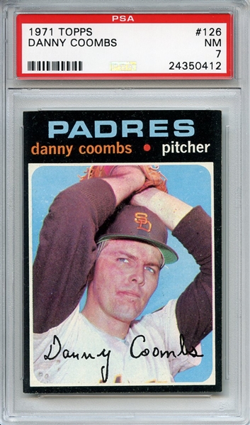 1971 Topps 126 Danny Coombs PSA NM 7