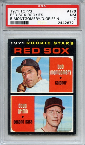 1971 Topps 176 Boston Red Sox Rookies PSA NM 7