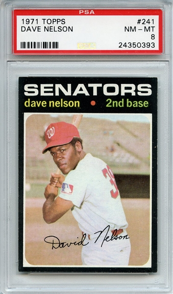 1971 Topps 241 Dave Nelson PSA NM-MT 8
