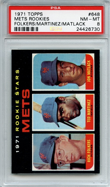 1971 Topps 648 New York Mets Rookies PSA NM-MT 8