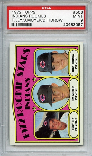 1972 Topps 506 Cleveland Indians Rookies PSA MINT 9